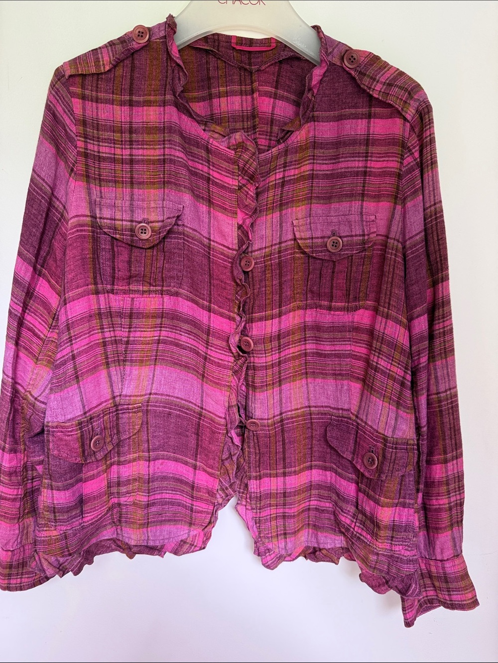 MaxMara Pink Plaid Bomber Jacket